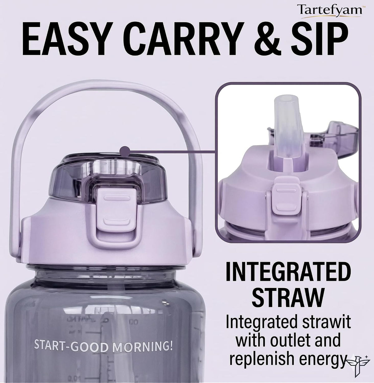 Plastic Set Of 3 Water Bottle 2000ML, 900ML, 300ML With Motivational Time Marker, Leakproof Durable Sipper Water Bottle For Office, School, Gym