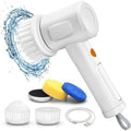 Portable electric cleaning brush with interchangeable heads